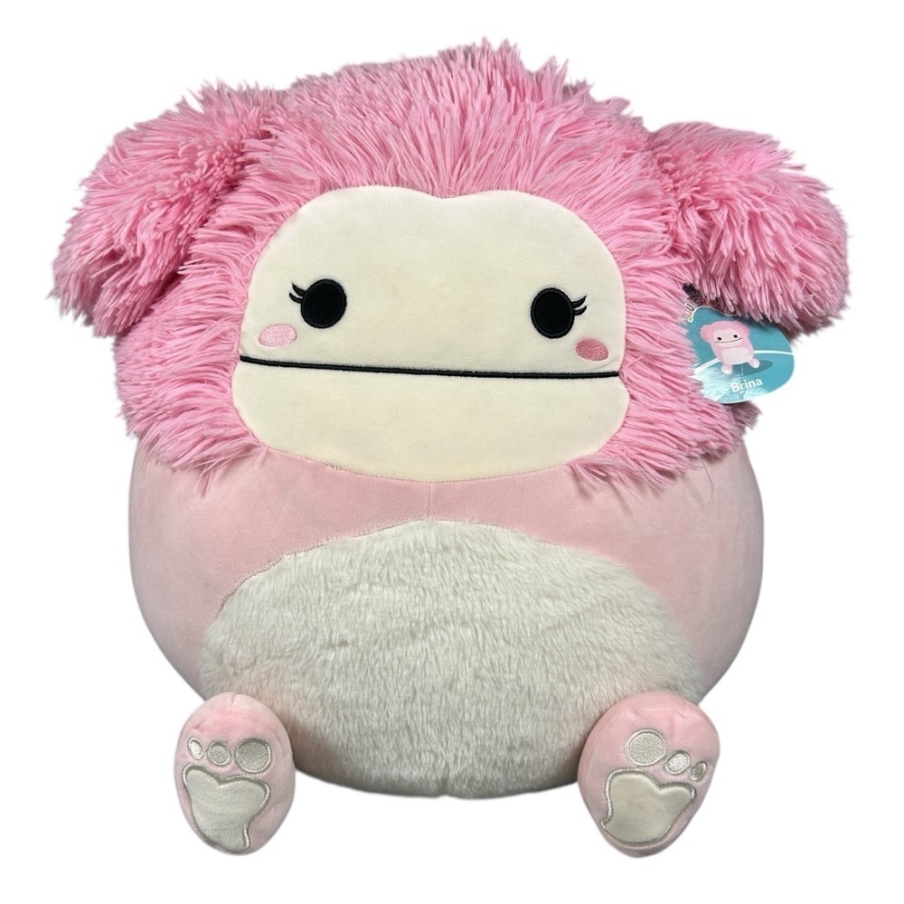 NWT Squishmallows Brina the Pink Bigfoot 16" Plush Kellytoy